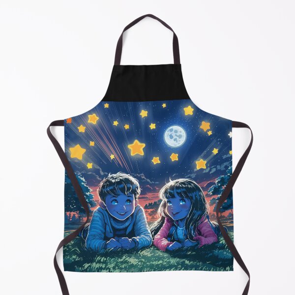 Item preview, Young love couple stargazing - anime style designed and sold by EmeraldeaArt.
