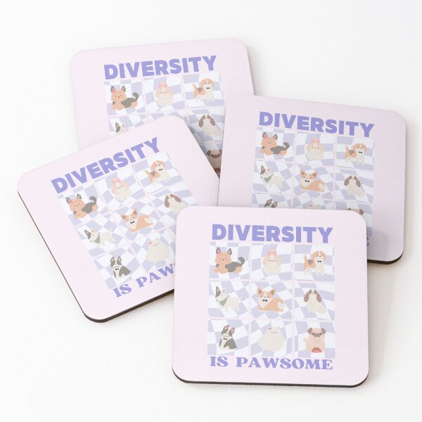 Item preview, Diversity is Pawsome | Cute Groovy Retro Vibes Dog Breeds designed and sold by Kimochi-Shop.