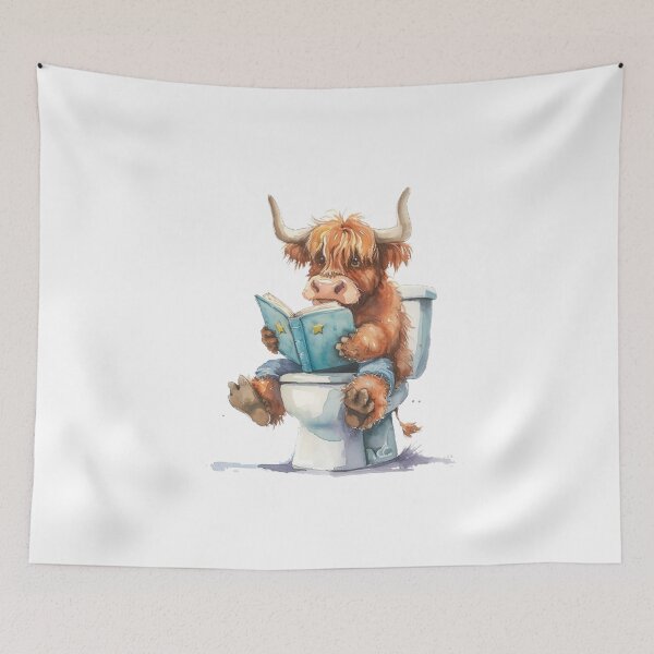 Item preview, Highland Cow Relaxing Potty Time designed and sold by SellingWSarah17.