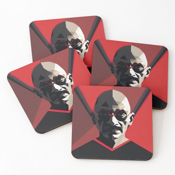 Item preview, Mahatma Gandhi | Red minimalism designed and sold by ComicsFactory.