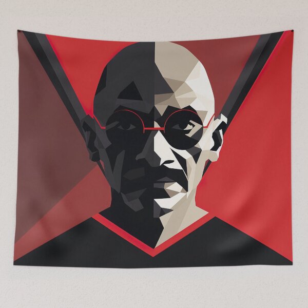 Item preview, Mahatma Gandhi | Red minimalism designed and sold by ComicsFactory.