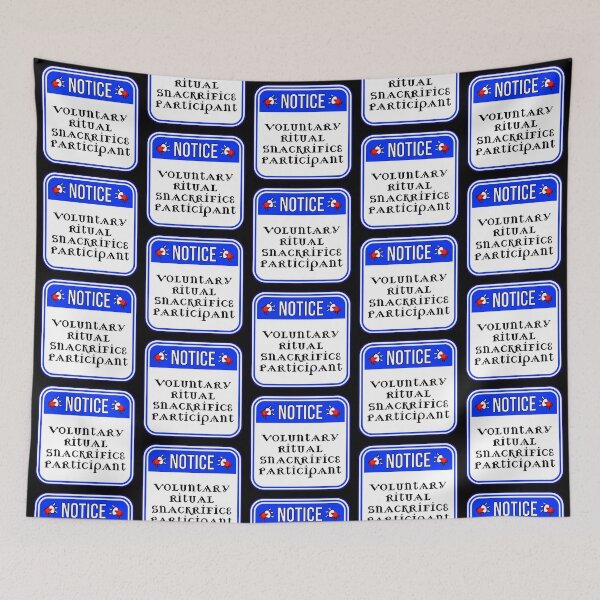 Item preview, NOTICE:  Voluntary Ritual Snackrifice Participant - funny warning food signs designed and sold by DesignsFromTW-S.
