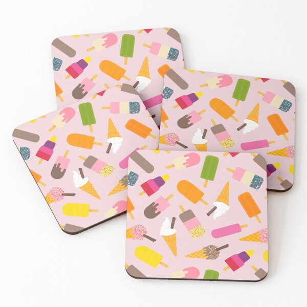 Item preview, Ice cream and lolly scatter on cotton candy pink, cute summer pattern by Cecca Designs designed and sold by Cecca-Designs.