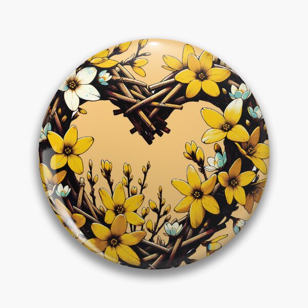 Item preview, Spring Forsythia heart Wreath designed and sold by FrictionMaxxing.