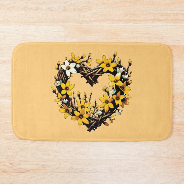 Item preview, Spring Forsythia heart Wreath designed and sold by FrictionMaxxing.