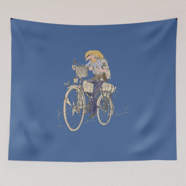 Item preview, The cyclist in blues designed and sold by CamphuijsenArt.