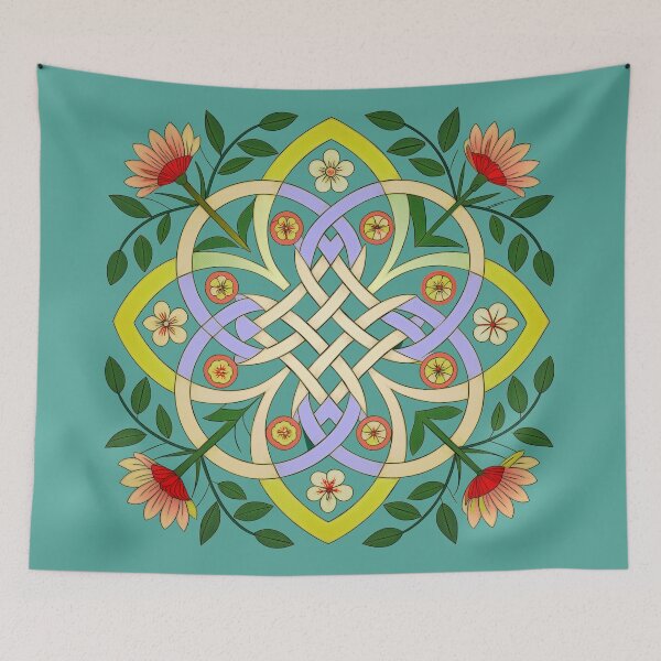 Item preview, Knotwork and flowers designed and sold by Mustela erminea.