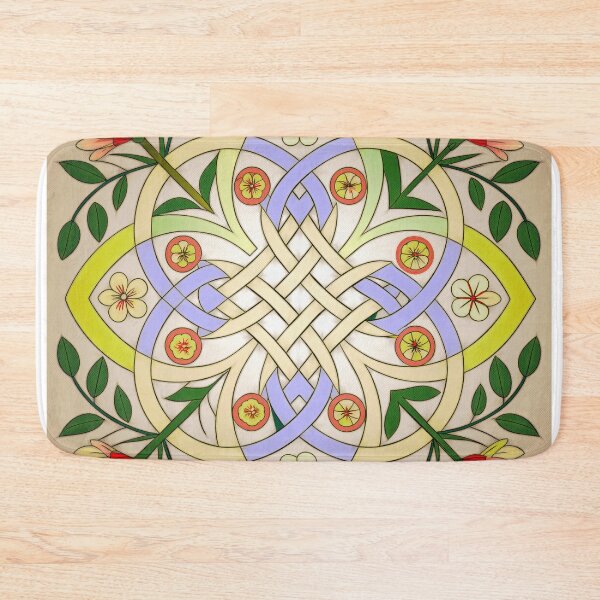 Item preview, Knotwork and flowers - version with background designed and sold by Mustela erminea.