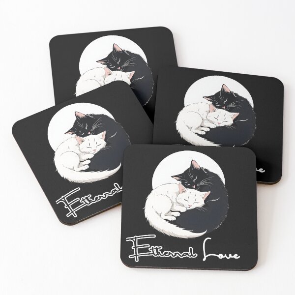 Item preview, Cute Black and white cat ethernal love designed and sold by Catophile.