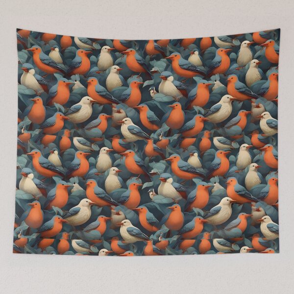 Item preview, Vibrant Orange Bird Patterns: Add Whimsical Charm  designed and sold by AYACHI90.