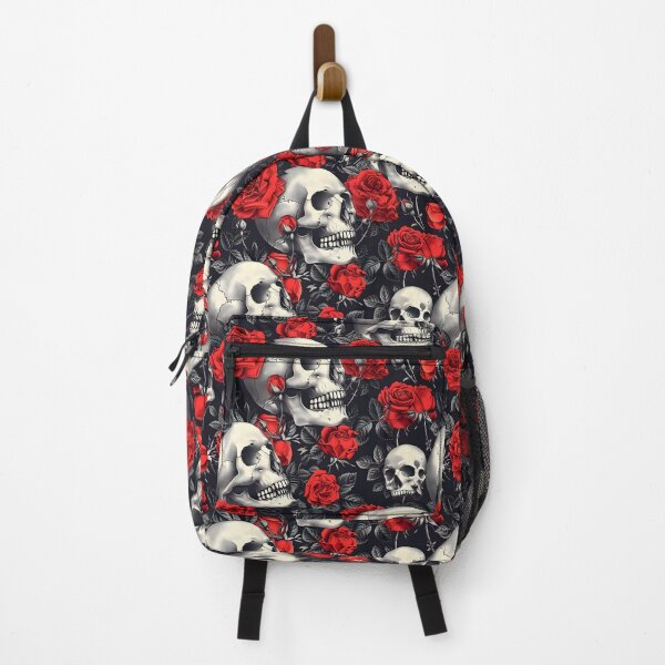 Item preview, Murmurs of the Night Gothic Pattern of Skulls and Red Roses designed and sold by DarkScienses.