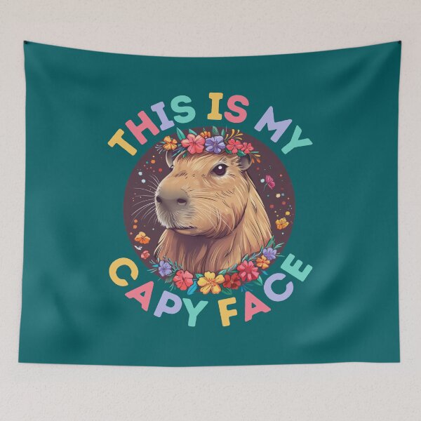 Item preview, This Is My Capy Face Capybara Animal Flowers Colorful designed and sold by NateFellhauer.
