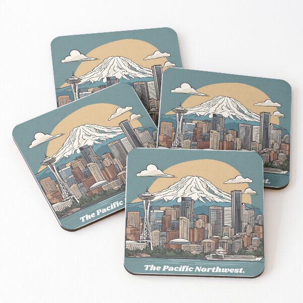 Item preview, Pacific Northwest Seattle Skyline Drawing designed and sold by Kreativechaos.