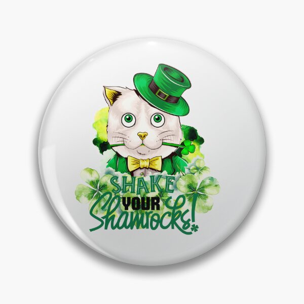 Item preview, Shamrock Horseshoe, Four Leaf Clove and Kitty designed and sold by wildwhimsical.