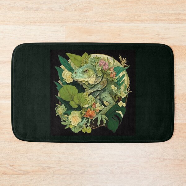 Item preview, A beautiful iguana among tropical flowers.  designed and sold by Natalia-Vlad.