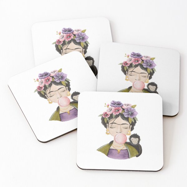 Item preview, Frida Kahlo with chewing gum and monkeys designed and sold by fraeuleinteffi.