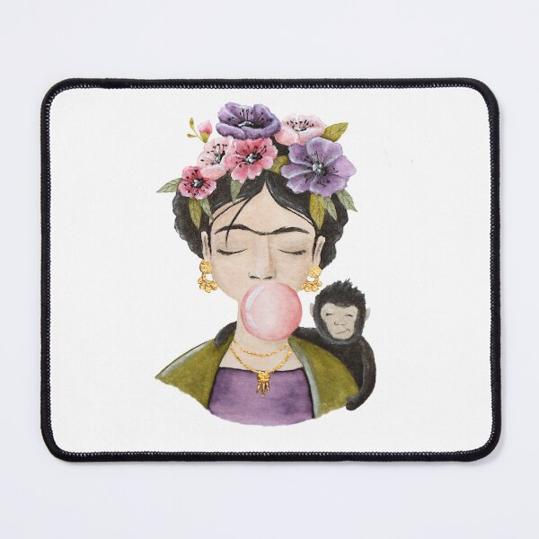 Item preview, Frida Kahlo with chewing gum and monkeys designed and sold by fraeuleinteffi.