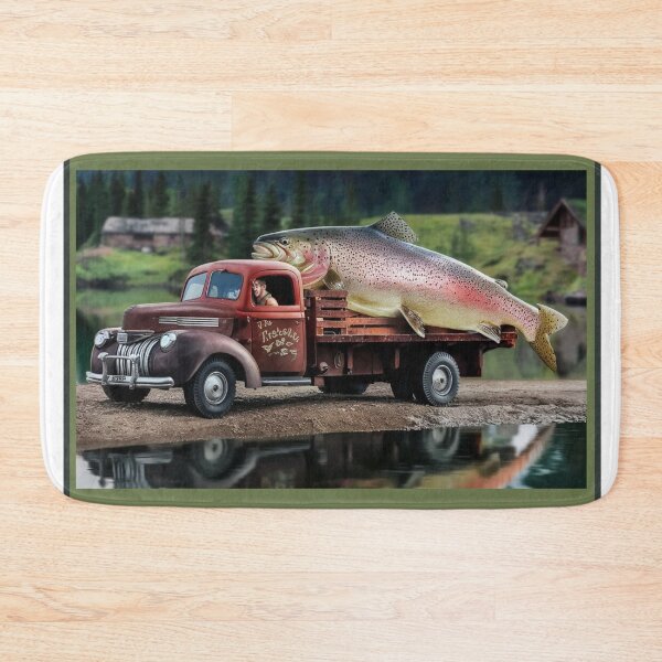 Item preview, Old Truck hauling Trout designed and sold by RWCarpenter.