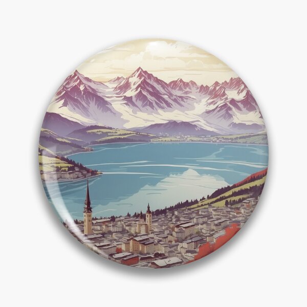 Item preview, Zell am See Austria Sunrise Vintage Travel Tourism Poster  designed and sold by TravelersGems.