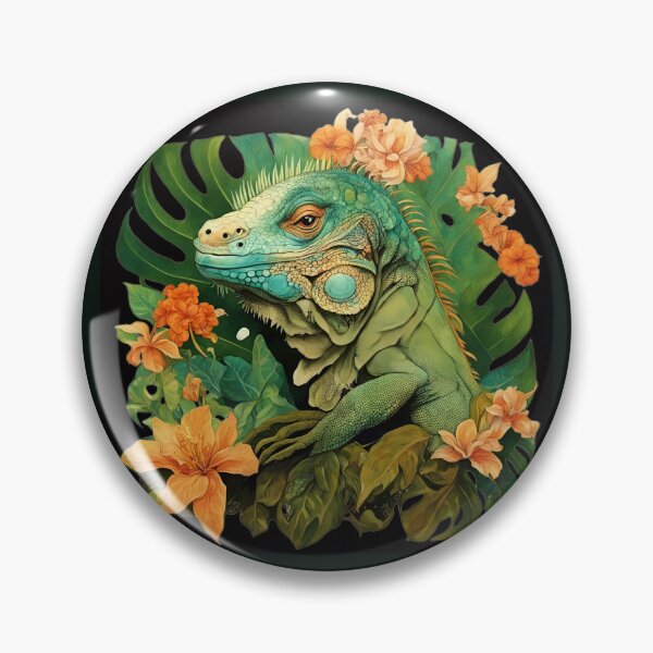 Item preview, A beautiful iguana among tropical flowers.  designed and sold by Natalia-Vlad.
