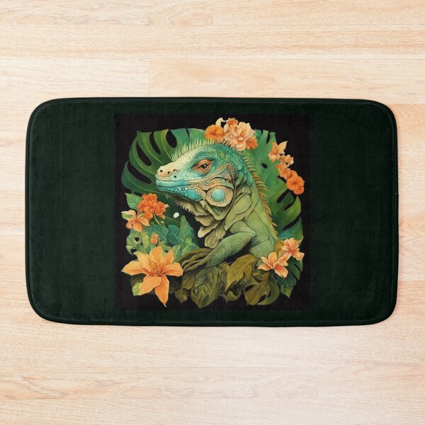 Item preview, A beautiful iguana among tropical flowers.  designed and sold by Natalia-Vlad.