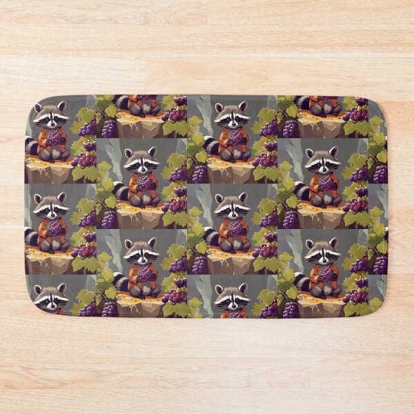 Item preview, Raccoon on a stone harvesting grapes. designed and sold by Ciervo Primavera.