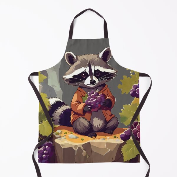 Item preview, Raccoon on a stone harvesting grapes. designed and sold by Ciervo Primavera.