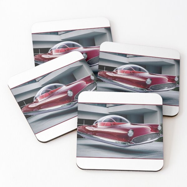 Item preview, Red Ford Hoverbird in driveway designed and sold by RWCarpenter.