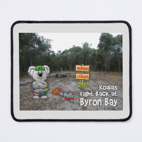Item preview, Australian Koala with a chainsaw warning about logging Byron Bay designed and sold by ClarkChris.