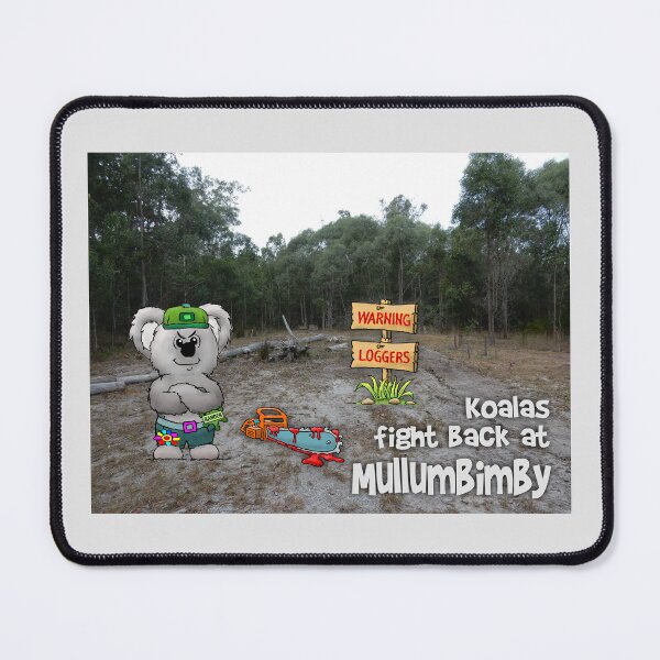 Item preview, Australian Koala with a chainsaw warning about logging Mullumbimby designed and sold by ClarkChris.