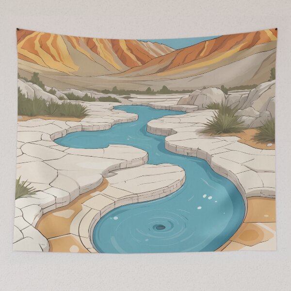 Item preview, Travertine Hot Springs Landscape designed and sold by WildlifeInc.