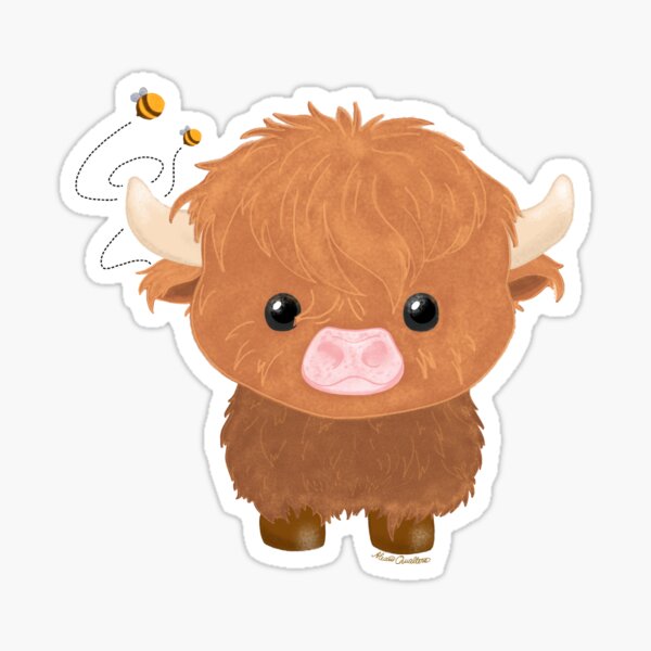 Item preview, Busy Bee Highland Cow designed and sold by artbyCurlyQ.