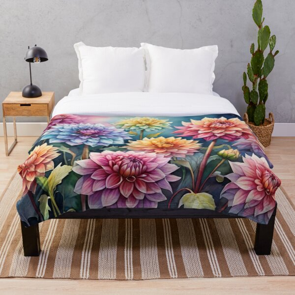 Item preview, Cosmic Watercolor Dahlias designed and sold by JamieRainbow.