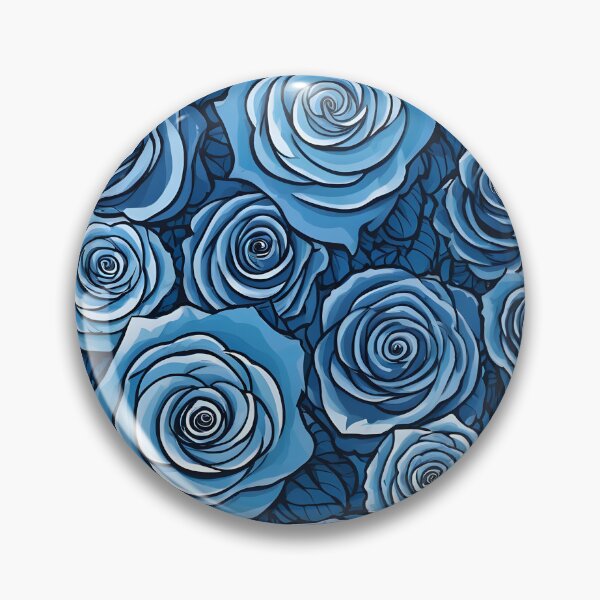 Item preview, Pretty blue roses pattern illustration designed and sold by perlphoto.