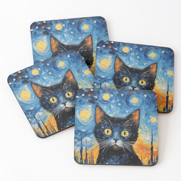 Item preview, Cat painting in Van Gogh style designed and sold by Jirayut Srimuang.