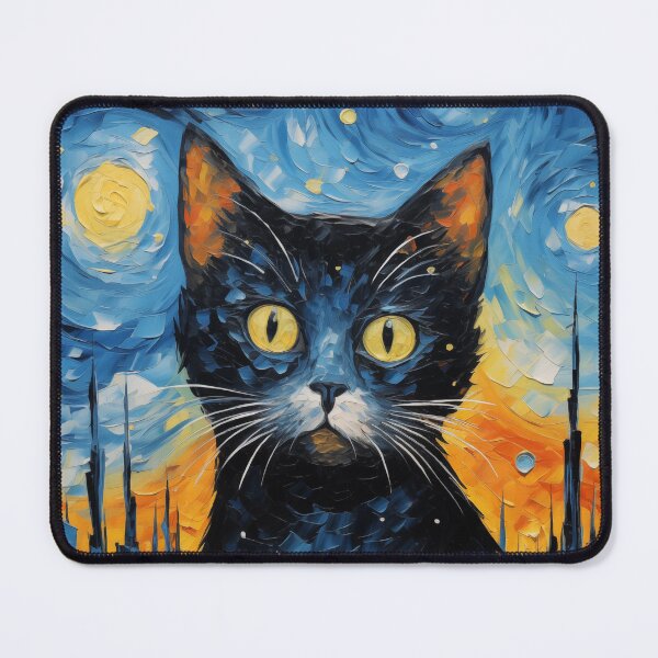 Item preview, Cat painting in Van Gogh style designed and sold by Jirayut Srimuang.