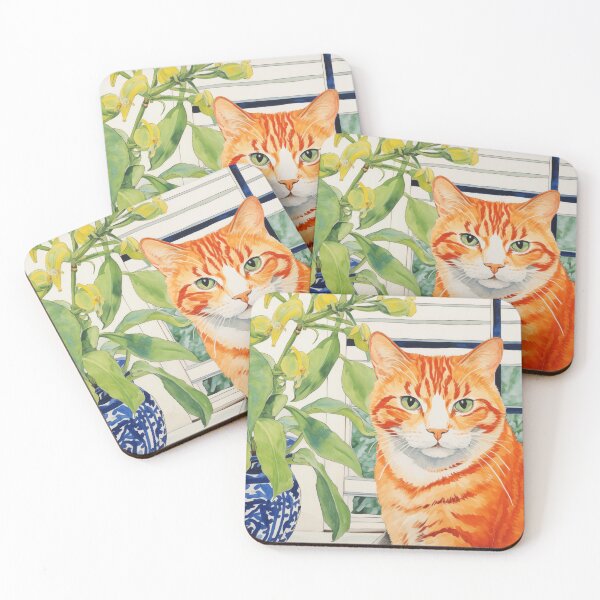 Item preview, Orange tabby cat with flower pot designed and sold by Jirayut Srimuang.