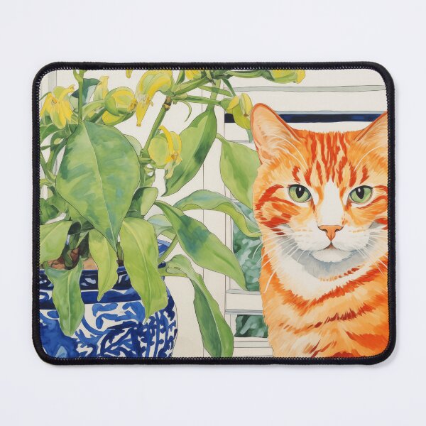 Item preview, Orange tabby cat with flower pot designed and sold by Jirayut Srimuang.