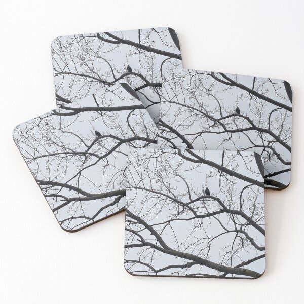 Item preview, Lone Bird in an Autumn Leafless Tree designed and sold by WhiteSoftPetals.
