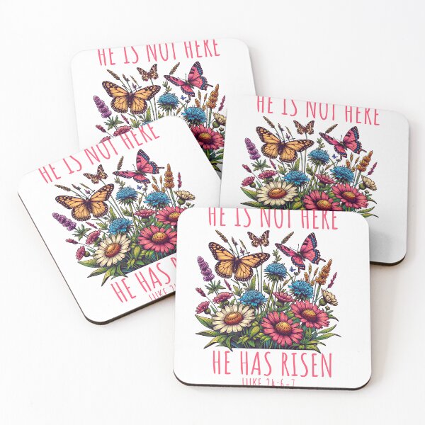 Item preview, He Is Risen Christian Easter Retro Flowers Butterflies designed and sold by Nerdygirlteez.