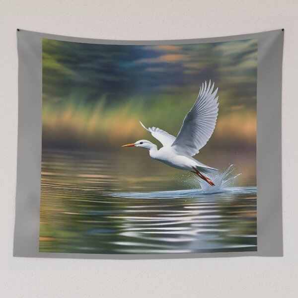 Item preview, Cattle Egret Taking Flight designed and sold by Aaron Ran.
