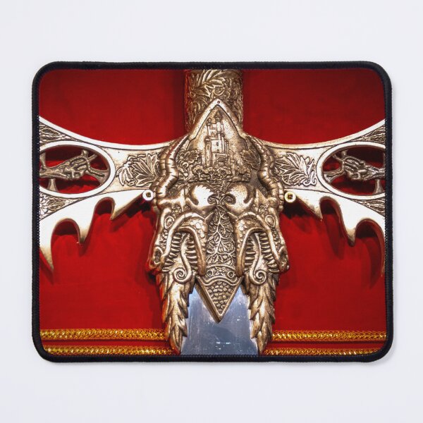 Item preview, Sword Hilt and Guard Against a Red Background designed and sold by jrtwynam.