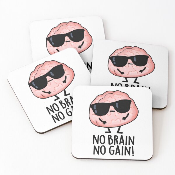 Item preview, No Brain No Gain Funny Brain Pun  designed and sold by punnybone.