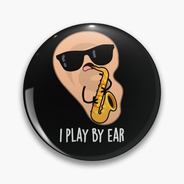 Item preview, I Play By Ear Funny Saxophone Pun (Dark BG) designed and sold by punnybone.