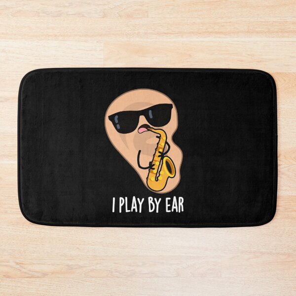 Item preview, I Play By Ear Funny Saxophone Pun (Dark BG) designed and sold by punnybone.