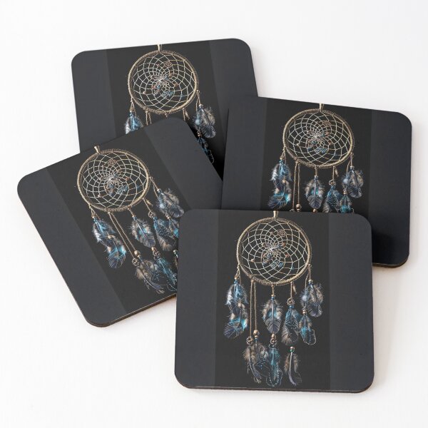 Item preview, Decorative Dreamcatcher with colored feathers print designed and sold by dcrc.