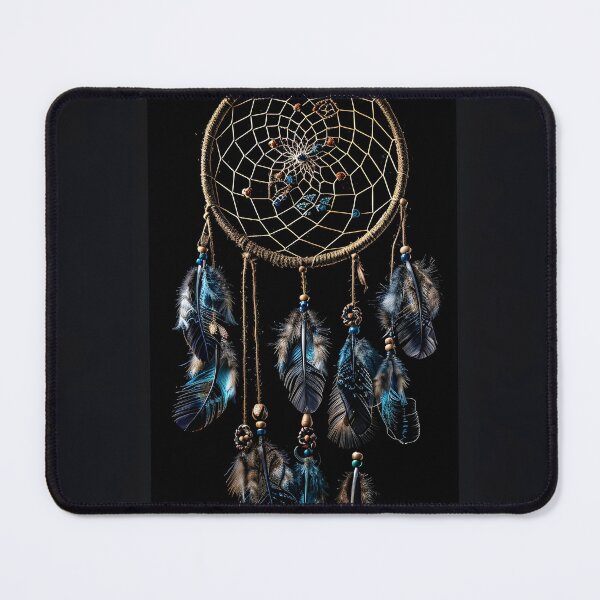 Item preview, Decorative Dreamcatcher with colored feathers print designed and sold by dcrc.
