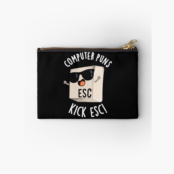 Item preview, Computer Puns Kick Esc Funny Keyboard Pun (Dark BG) designed and sold by punnybone.
