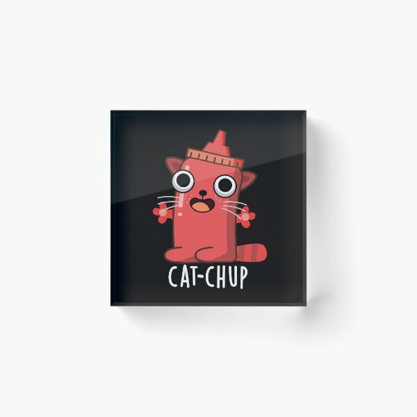 Item preview, Cat-chup Funny Ketchup Pun (Dark BG) designed and sold by punnybone.