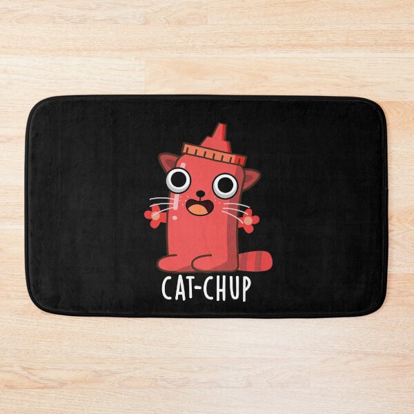 Item preview, Cat-chup Funny Ketchup Pun (Dark BG) designed and sold by punnybone.